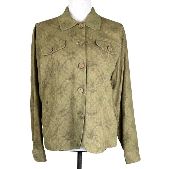 Coldwater Creek Vntg Long Sleeve Button Down Linen Blend Shacket Blazer Jacket - Picture 1 of 13
